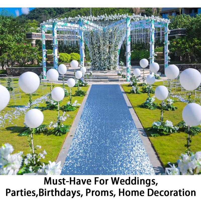 ShinyBeauty Baby Blue Sequin Aisle Runner 4x15 Feet - Sparkling Wedding Aisle Carpet for Indoor Ceremonies, Bridal Showers, Receptions - Image 5